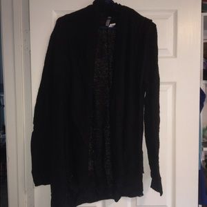 H&M Divided black cardigan raw edges