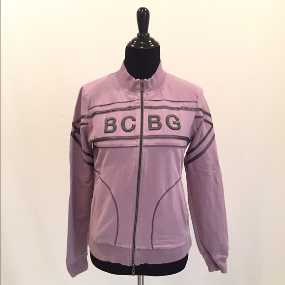 BCBGMaxAzria Tops - BCBGMAXAZRIA lilac zip up track jacket
