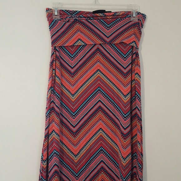 Multi color chevron Maxi skirt