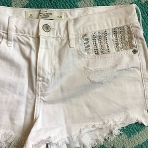 Abercrombie white high wasted shorts
