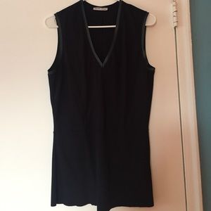 ZARA top with faux leather piping detail