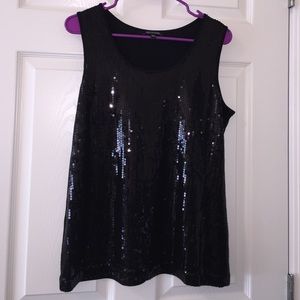 Like new black tank top with sequins