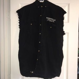 Biker denim vest