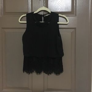 Black tank with lace