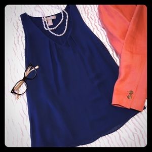 Banana Republic draped mixed media tank