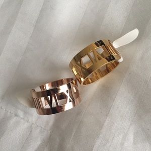 Stainless steel Roman numerals ring