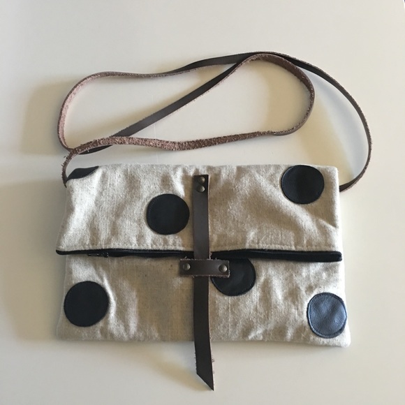 Handmade fold over cross body bag