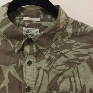 All Saints half button short sleeve shirt