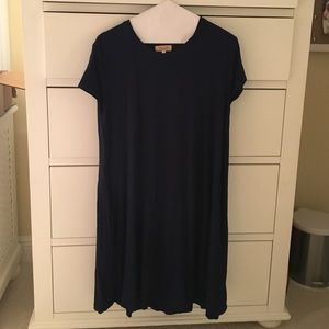 Navy Piko Dress