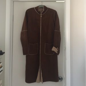 Velvet faux sheepskin coat