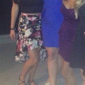 Kimchi Blue BLK Floral high-low skirt size 4