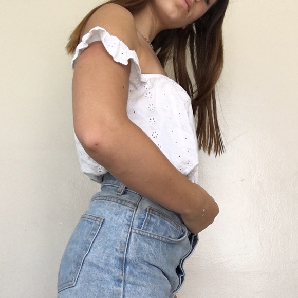 Brandy Melville over the shoulder white top