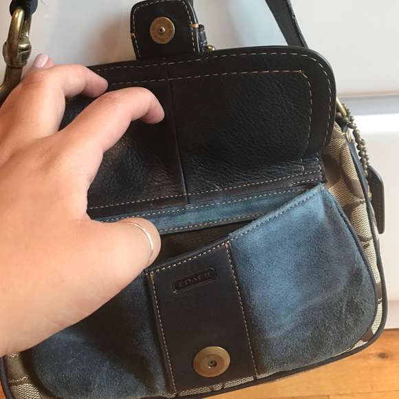 Brown and Blue Coach Bag - Picture 2 of 4