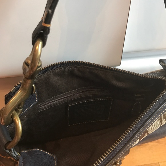 Brown and Blue Coach Bag - Picture 3 of 4