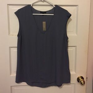 Blue-gray J Crew sleeveless shell, NWT