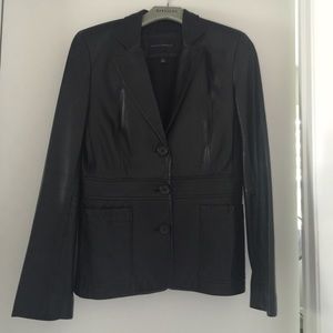 Banana Republic black leather blazer.