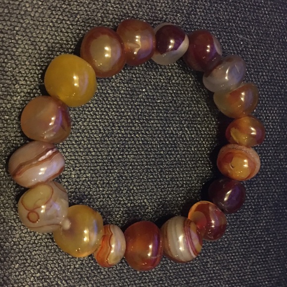 Agate natural healing stone beaded bracelet