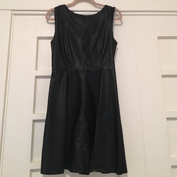 5/48 Vegan leather fit and flare dress- Size 6