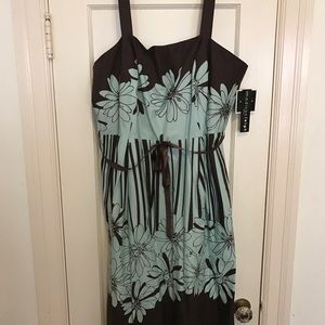 Dress with mint/teal floral accents
