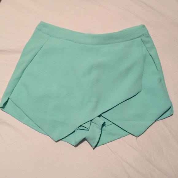 Teal blue envelope skort
