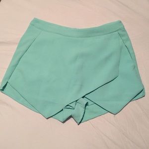 Teal blue envelope skort