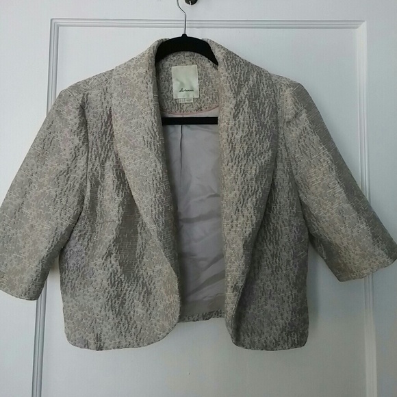 Anthropologie Cropped Silver Jacket