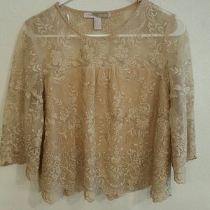 Gold lace top