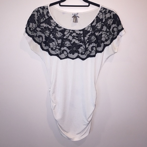 Black lace and white shirt