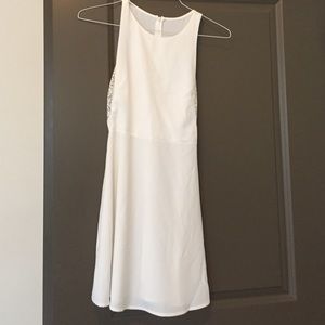 SoleMio white lace skater dress