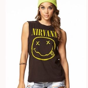 Nirvana distressed tank top
