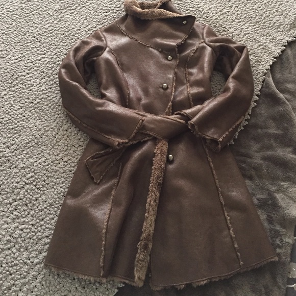 Promod Faux Sherling coat , Size 4 , Preowned