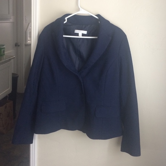 Gorgeous Navy Blue Blazer with lace overlay