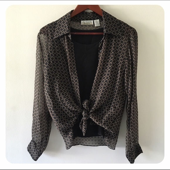 New York City Design Tops - NYC Design Silk Flowy Shirt