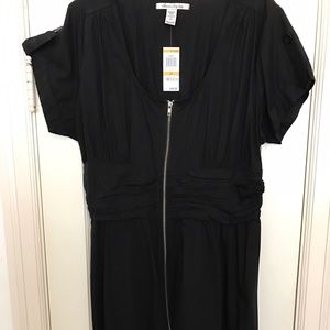 American Rag front zip black dress