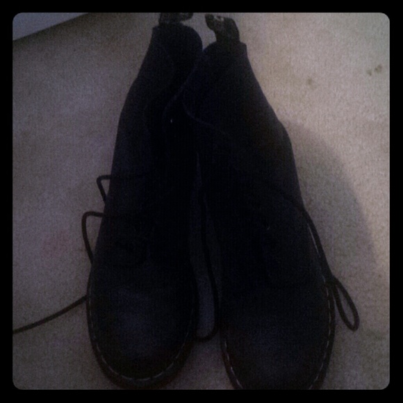 Black combat boots