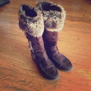 American eagle Payless Tall fur suede boots