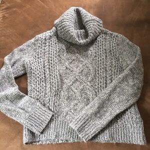 Express grey cable knit sweater.