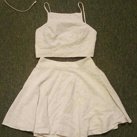 Two piece skirt and crop top