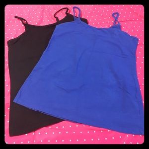 Torrid 2-pack foxy camis in blue and black