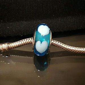 DISCONTINUED Pandora Aqua Love, Blue Hearts Charm