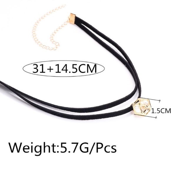 ✨Suede Choker Gold Caged Pendant 5 STAR RATED✨✨❤️️ - Picture 4 of 4