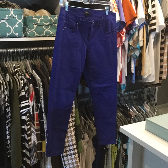 White House black market blue velvet jeans