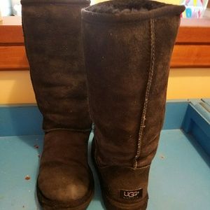 Black UGGS. Mid Calf boots. 7 wide.
