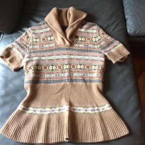 Ralph Lauren short sleeve Peplum Cowl Neck sweater