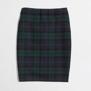 J.Crew Factory Blackwatch Plaid No. 2 Pencil Skirt
