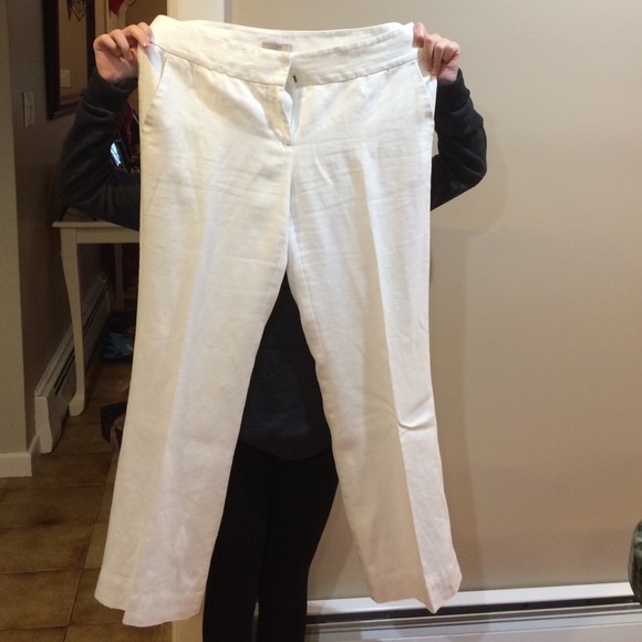 Loft Marisa white linen pants size 8