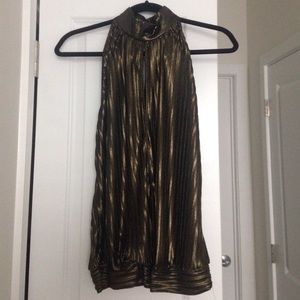 Torn by Ronny Kobo Gold Halter Top