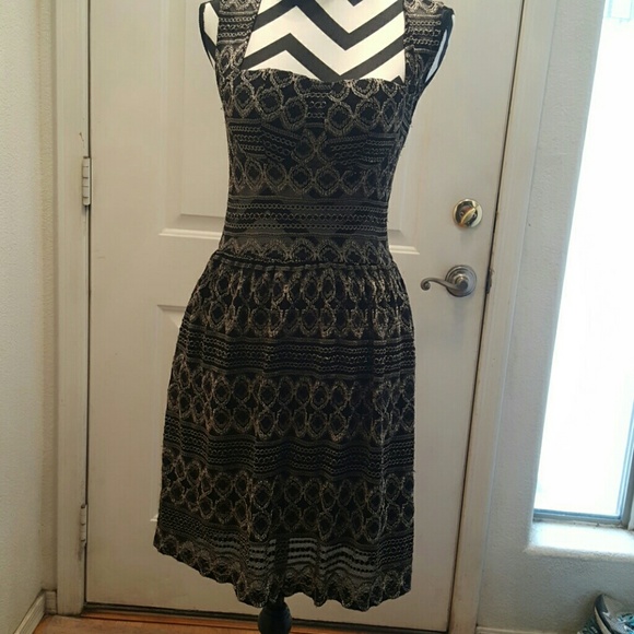 Black and gold dress