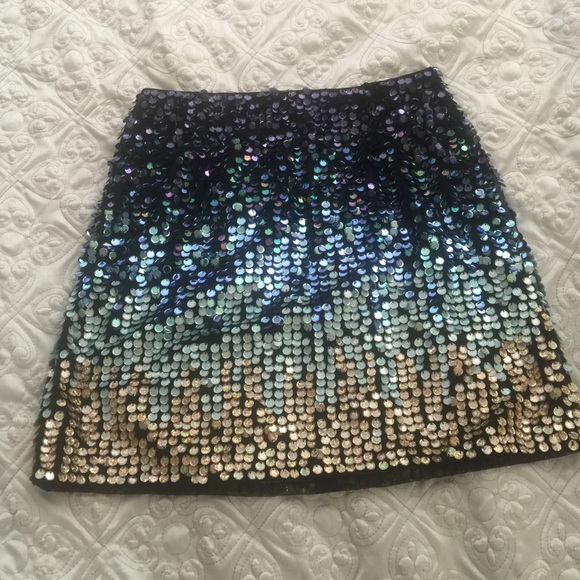 French connection sequin mini skirt size 0