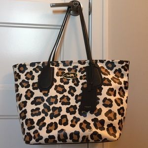 Coach leopard print tote